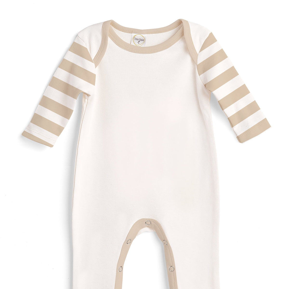 Tesa Babe Baby Unisex Clothes Tan Stripe Sleeve Cotton Romper