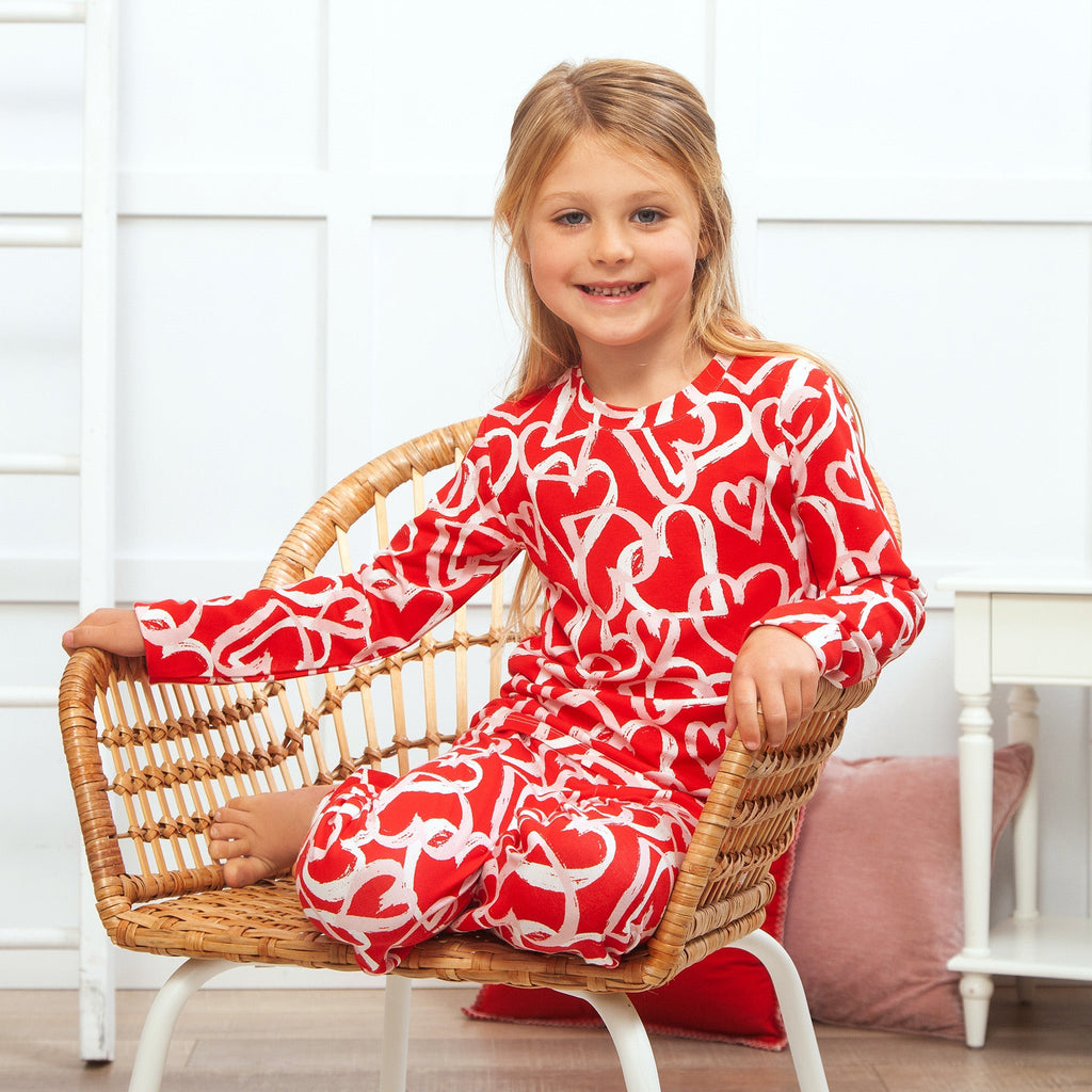 Tesa Babe Base Product Happy Hearts Valentine Girl's Pajama Set