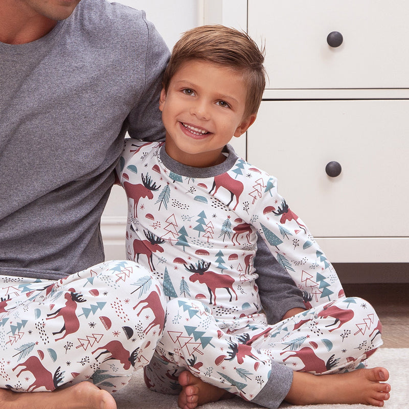 Tesa Babe Boy's Pajamas Set of 2 Boys Pajamas - Moose Tracks & Best Buds