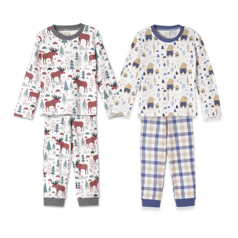 Tesa Babe Boy's Pajamas Multipack / 5Y Set of 2 Kids Pajamas - Moose Tracks & Best Buds