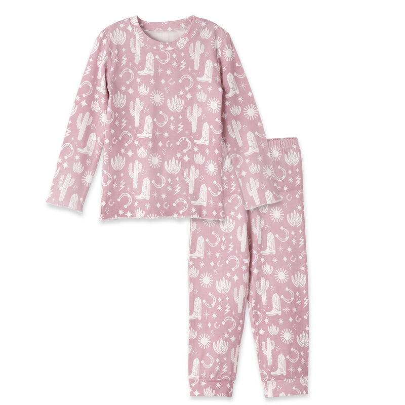 Tesa Babe Girl's Pajamas Sleep Set / 18-24M Wild West/Pink Girl's Bamboo Pajama Set