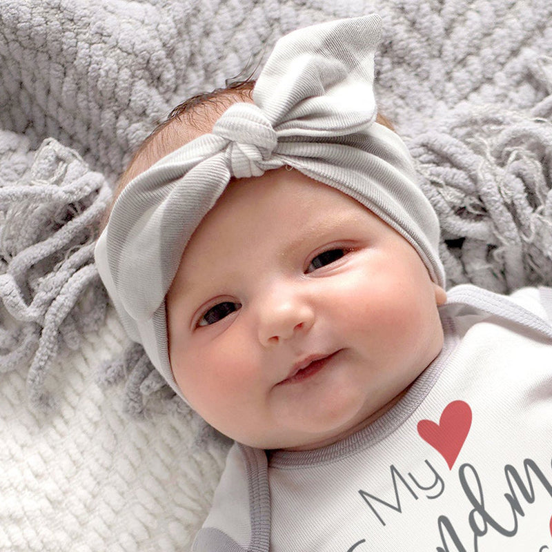 Tesa Babe Baby Accessories Headband / One Size Baby Headband Grey Stripes