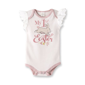 Tesa Babe Baby Bodysuits Eyelet Sleeve My First Easter Bodysuit