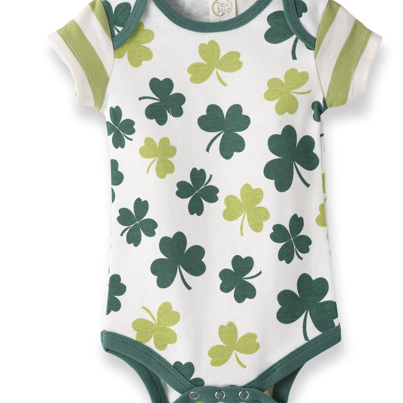 Tesa Babe Baby Bodysuits Shamrocks & Clovers St. Patrick's Day Bodysuit
