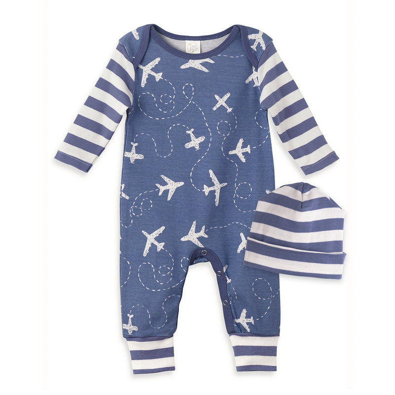 Tesa Babe Baby Boy Clothes NB / Romper Airplane Romper & Hat Outfit