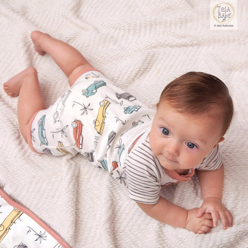 Tesa Babe Baby Boy Clothes Classic Cars Shortie Romper