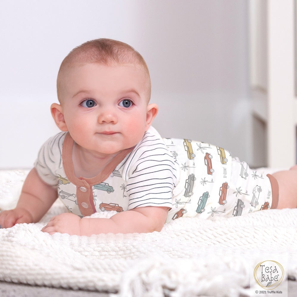 Tesa Babe Baby Boy Clothes Classic Cars Shortie Romper