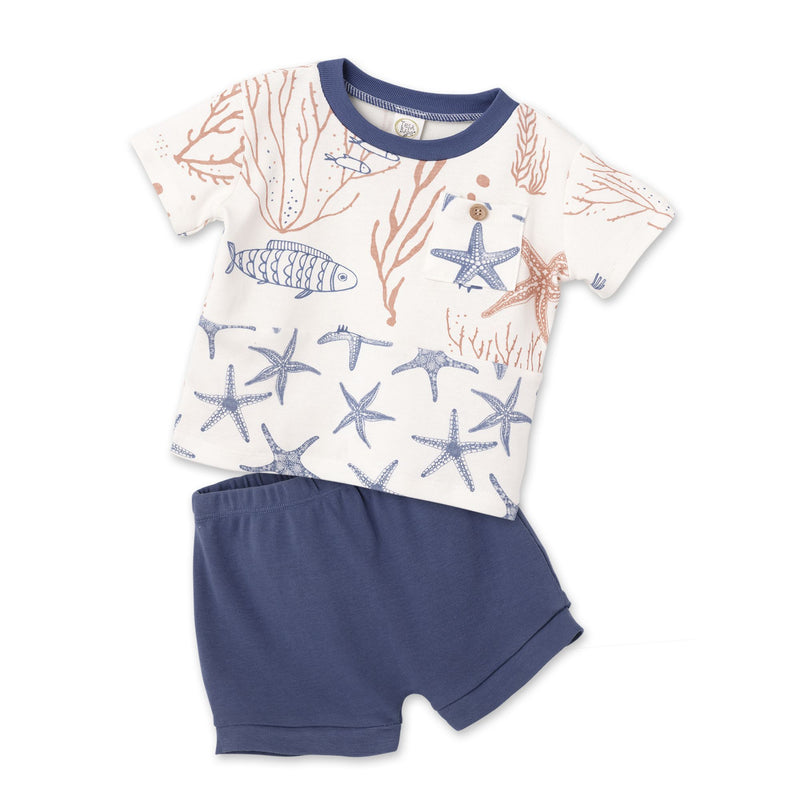 Tesa Babe Baby Boy Clothes Coral Reef T-Shirt & Shorts - Organic Cotton