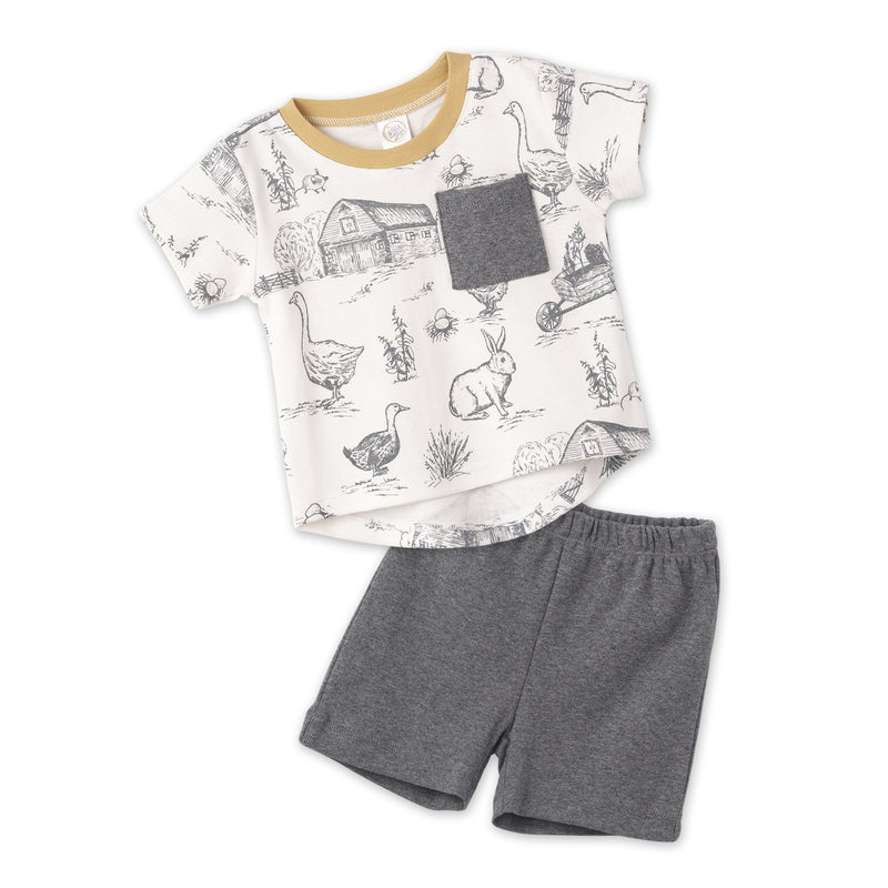 Tesa Babe Baby Boy Clothes 3-6M Country Farm Tee & Shorts