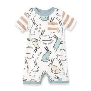 Tesa Babe Baby Boy Clothes Easter Bunny Shortie Romper - Organic Cotton