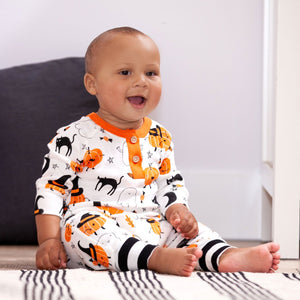 Tesa Babe Baby Boy Clothes Halloween Henley Romper