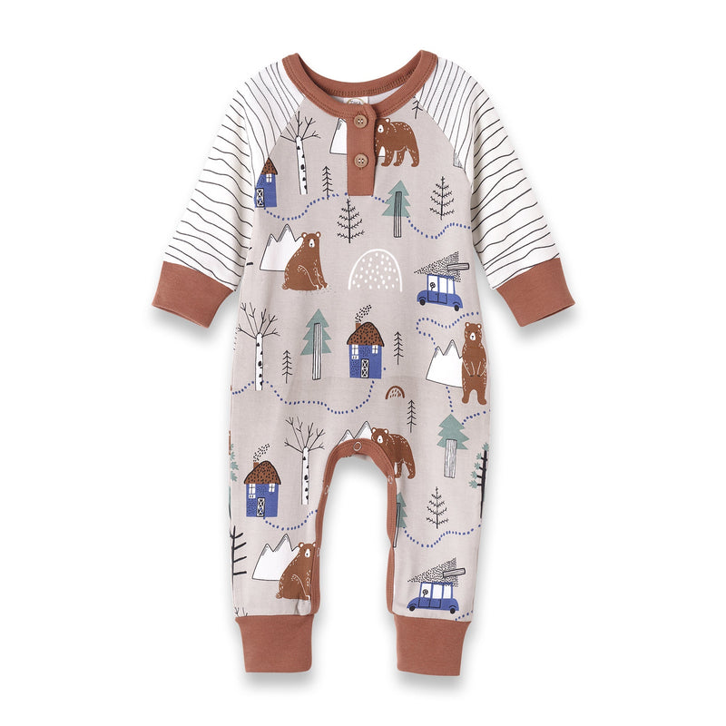 Tesa Babe Baby Boy Clothes NB / Romper Into The Wild Henley LS Romper