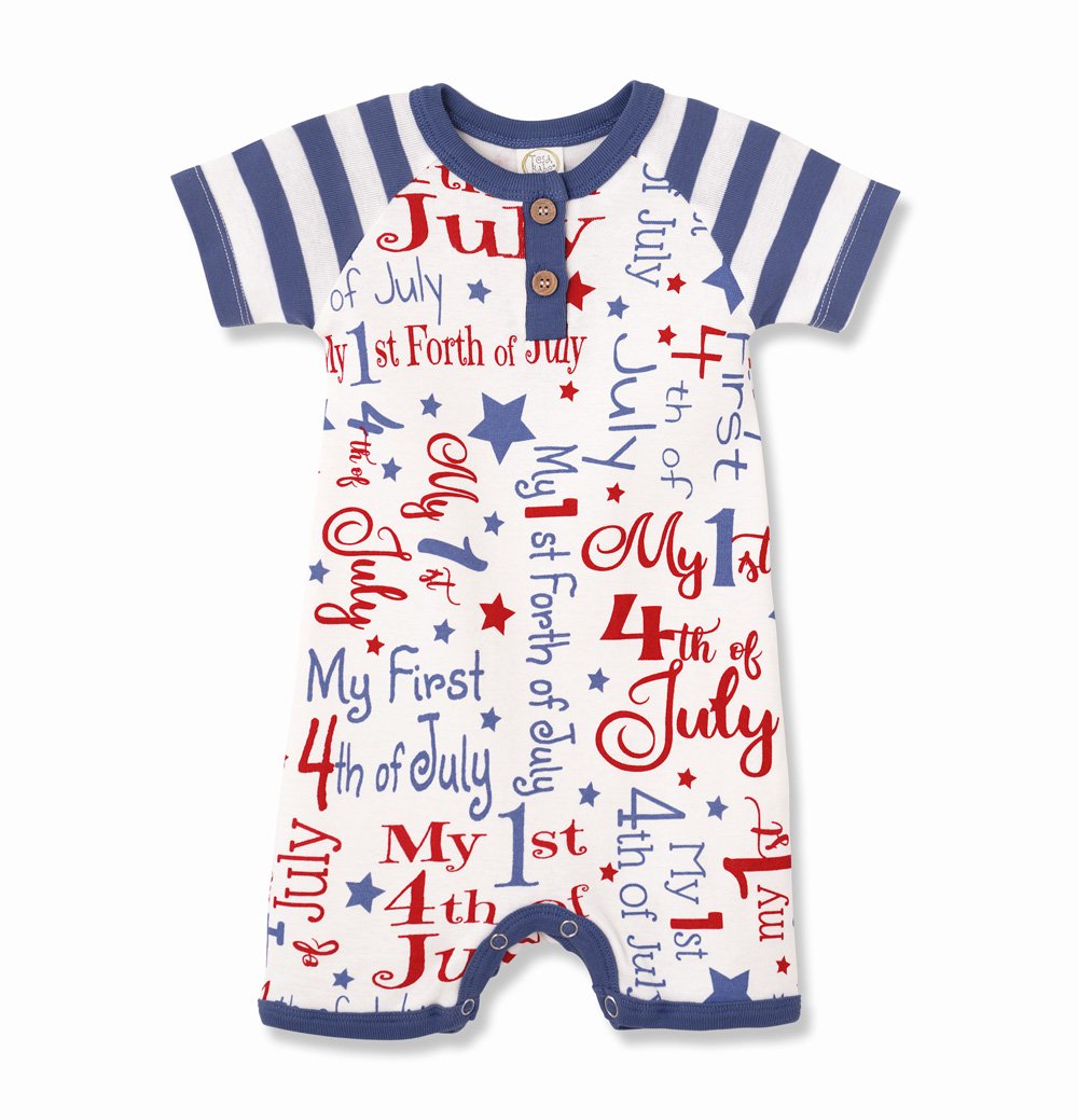 Tesa Babe Baby Boy Clothes Romper / 0-3 Months My 1st 4th of July Shortie Romper