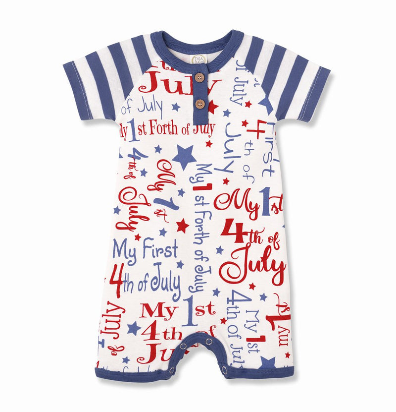 Tesa Babe Baby Boy Clothes Romper / 0-3 Months My 1st 4th of July Shortie Romper