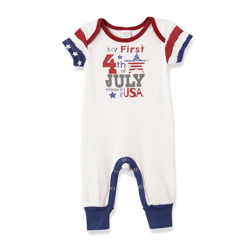 Tesa Babe Baby Boy Clothes Romper / 0-3 months My First 4th July Short Sleeve Romper