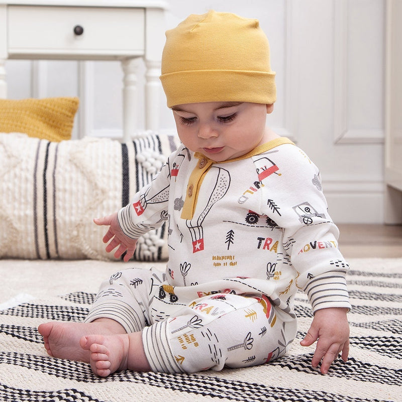 Tesa Babe Baby Boy Clothes NEW! Adventuresome Henley Romper