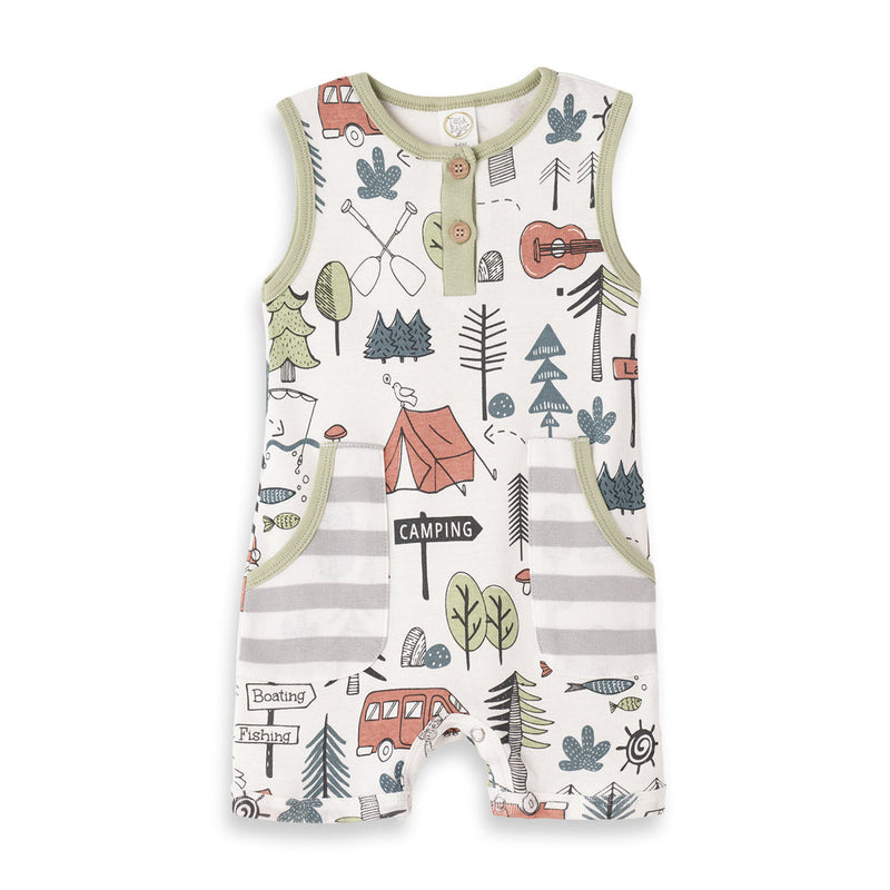 Tesa Babe Baby Boy Clothes Romper / Newborn NEW!  Summer Camp Sleeveless Romper