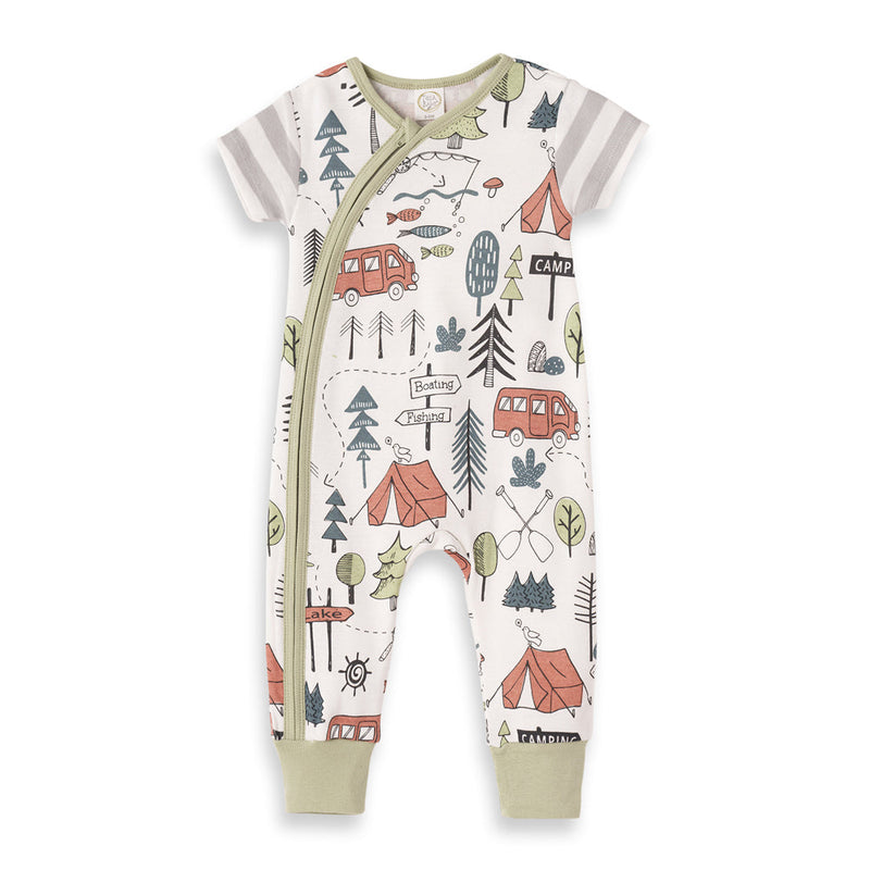 Tesa Babe Baby Boy Clothes Romper / Newborn NEW!  Summer Camp Zippered Romper