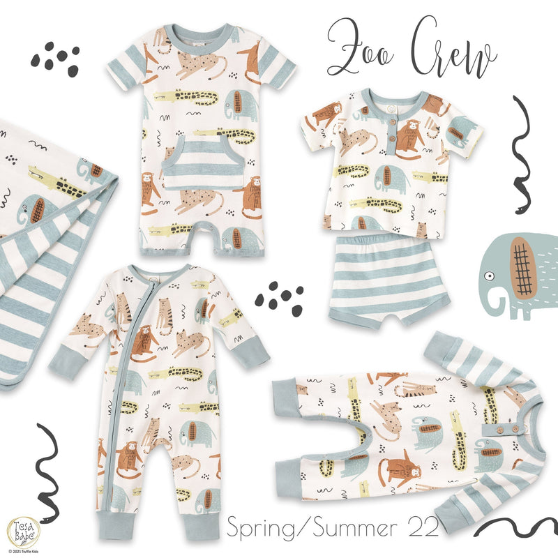 Tesa Babe Baby Boy Clothes NEW! Zoo Crew Shortie Romper