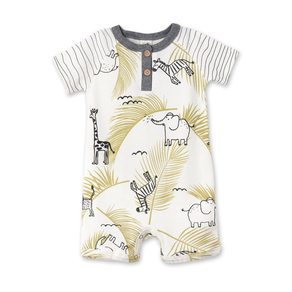 Tesa Babe Baby boy Clothes Wild Safari Shortie Romper - Organic Cotton