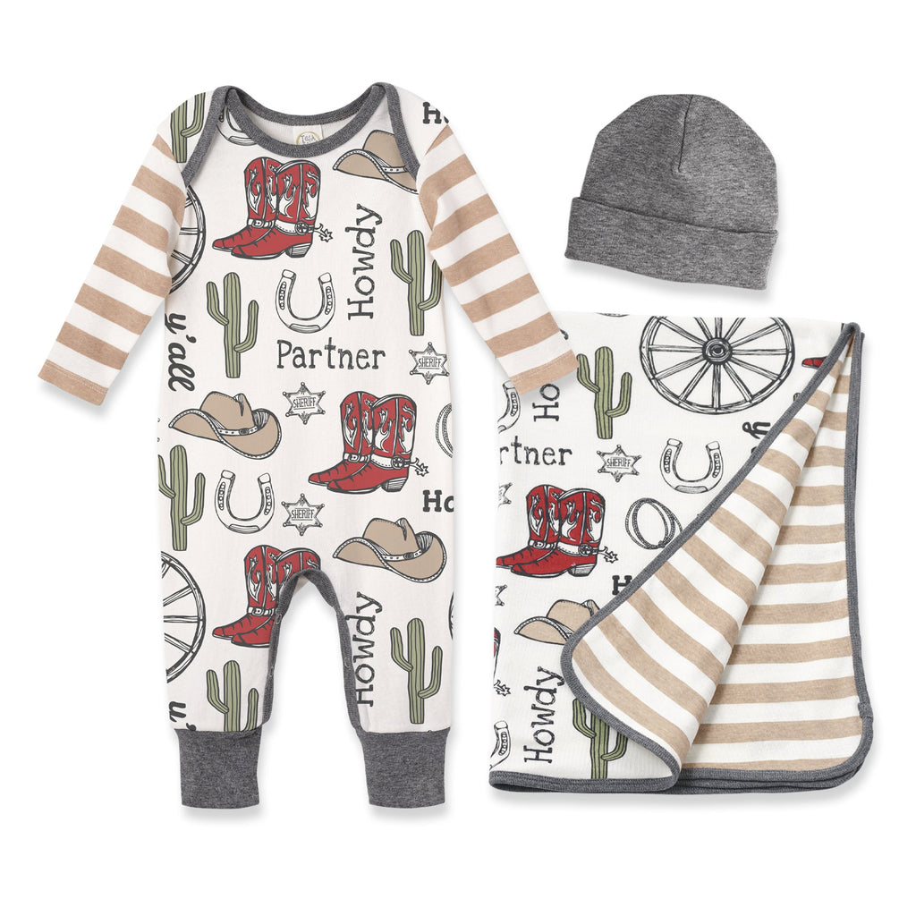 Tesa Babe Baby Boy Gift Sets Gift Set / NB 3-Pc Gift Set Baby Boy Cowboy