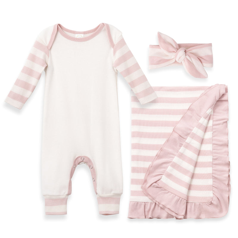 Tesa Babe Baby Gift Sets Gift Set / Newborn 3 Pc Pink Stripe Gift Set
