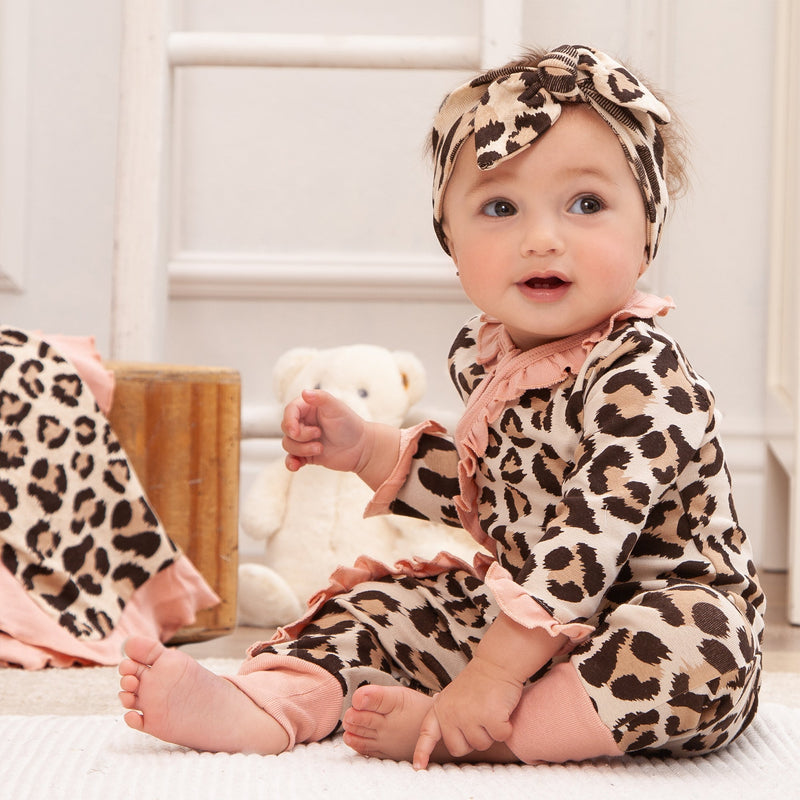 Tesa Babe Baby Girl Clothes Baby Girl Leopard & Pink Romper