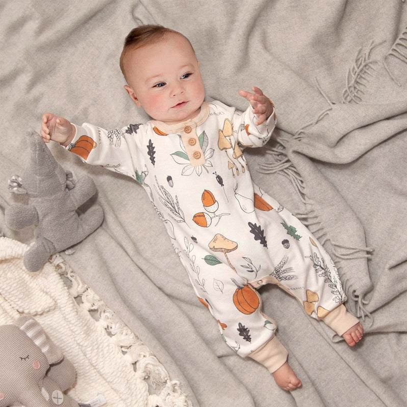 Tesa Babe Baby Girl Clothes Romper / Newborn Baby Thanksgiving Henley Romper