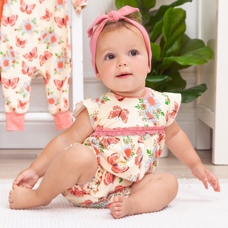 Tesa Babe Baby Girl Clothes Boho Picnic Bubble Romper