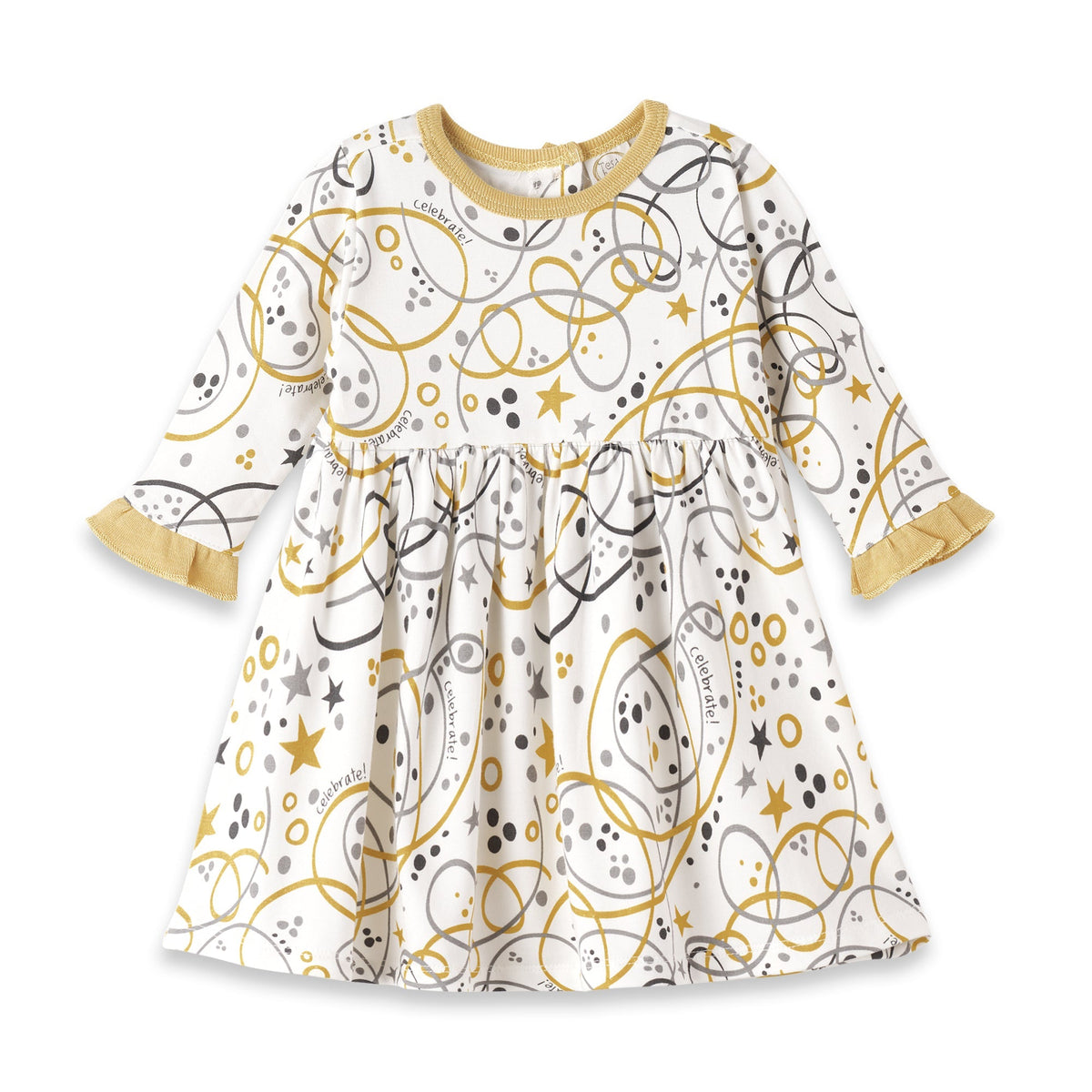 new years dress girls Happy New Years White & Gold Dress Large-5T