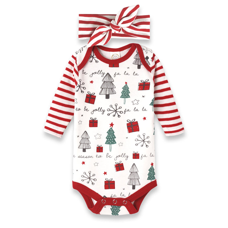 Tesa Babe Baby Girl Clothes Bodysuit Set / 0-3M Christmas Bodysuit & Headband Set