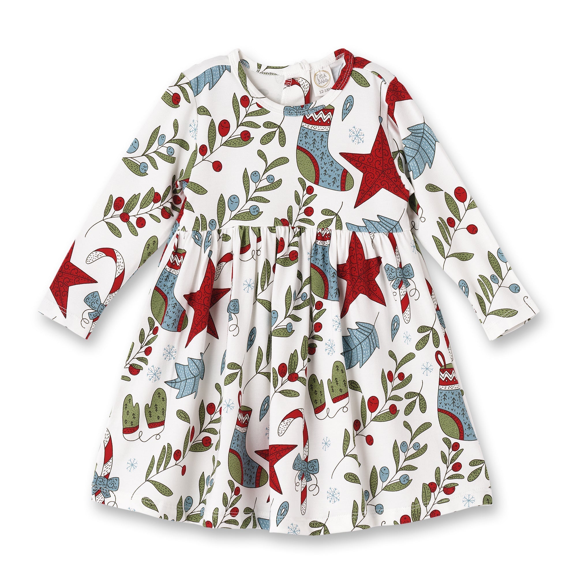 Girl's Christmas Stars Bamboo Dress Girl's Christmas Stars Bamboo Dress