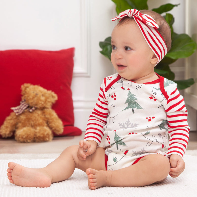 Tesa Babe Baby Girl Clothes Christmas Lights Bodysuit & Headband Set