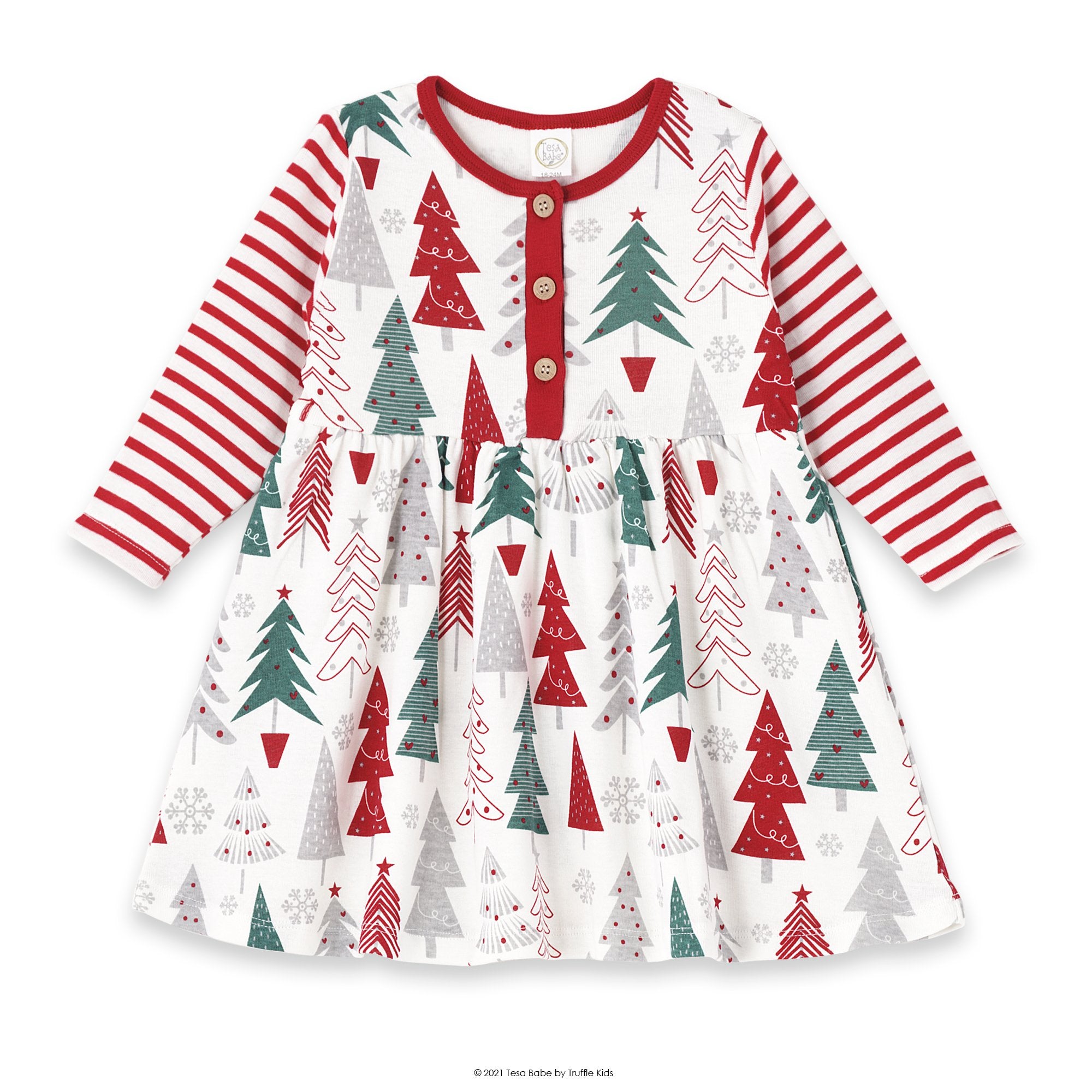 Baby Girl's Christmas Trees Cotton Dress Baby Girl's Christmas Trees Cotton Dress