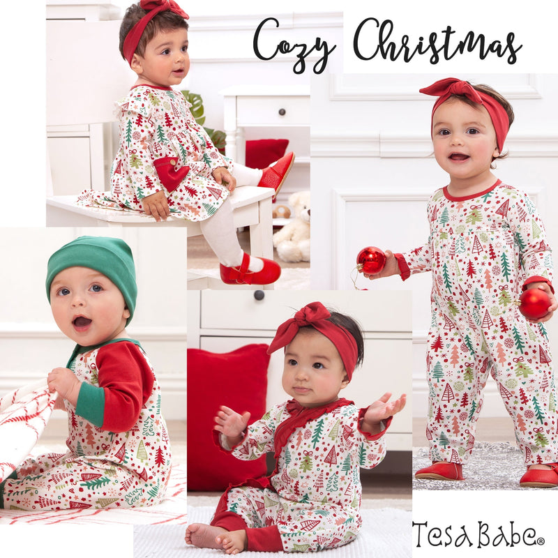 Tesa Babe Baby Girl Clothes Cozy Christmas Zippered Bamboo Romper