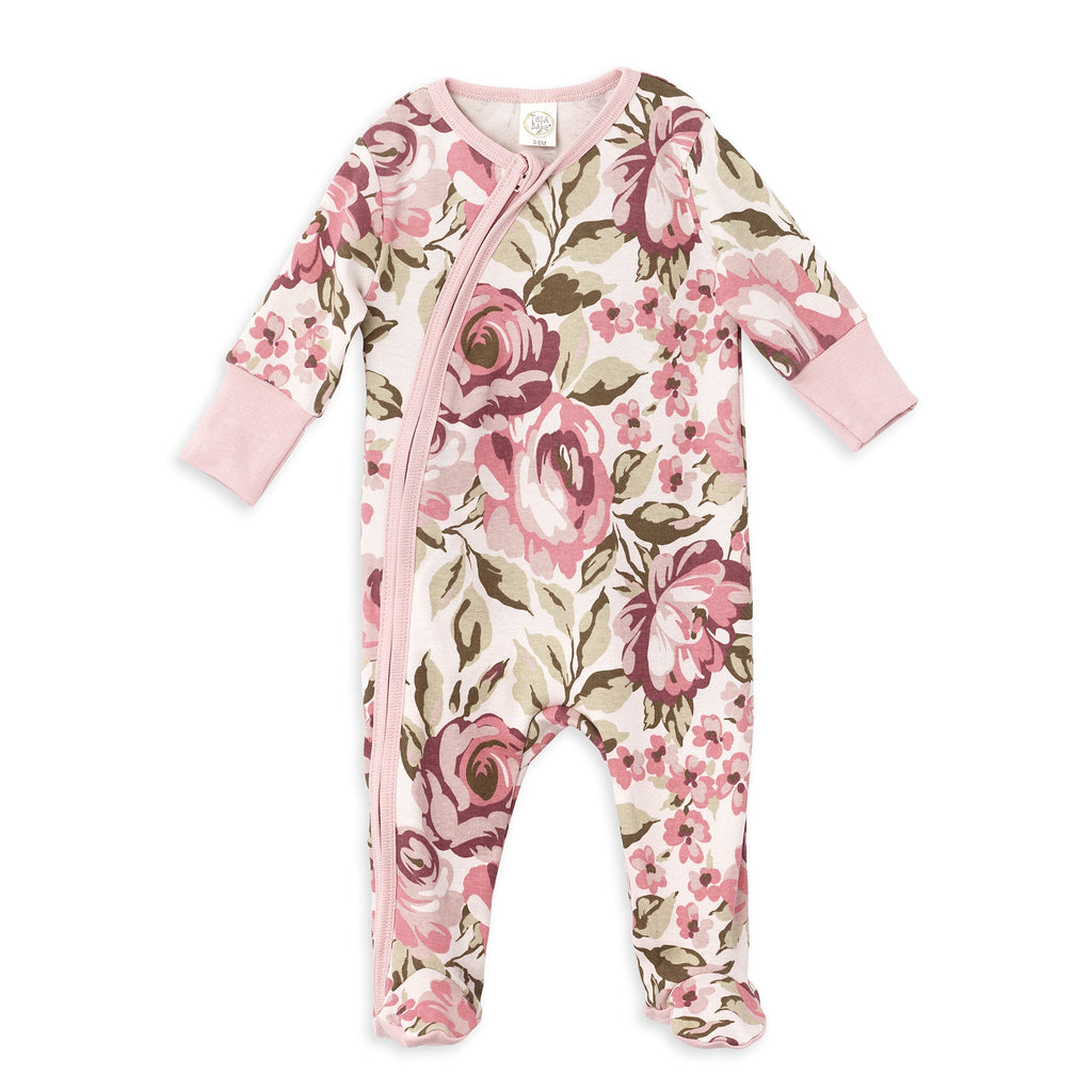 Tesa Babe Baby Girl Clothes Romper / NB Floral Footed Zipper Romper