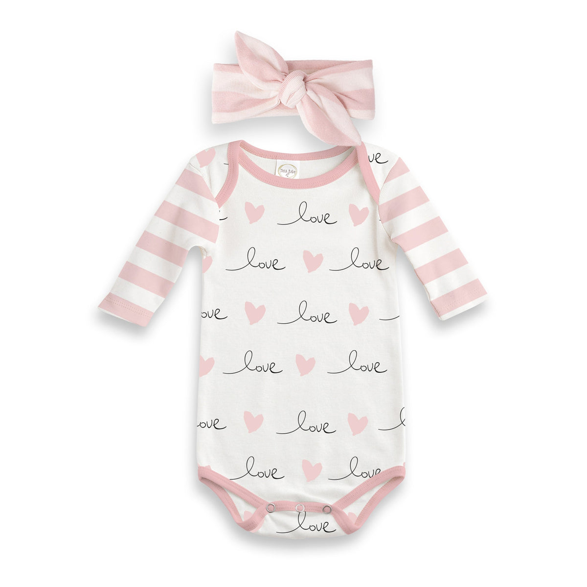 Tesa Babe Baby Girl Clothes Love Bodysuit Set