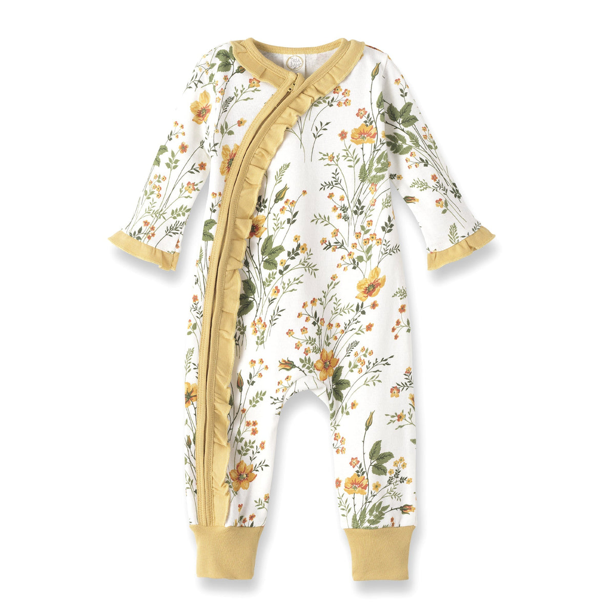 Tesa Babe Baby Girl Clothes NEW! Yellow Pretty Petals Zipper Romper