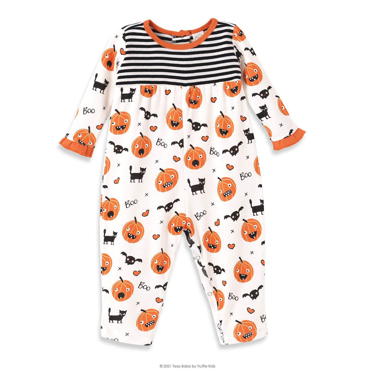 Tesa Babe Baby Girl Clothes Romper / 3-6 months Playful Pumpkins Empire Waist Bubble Romper