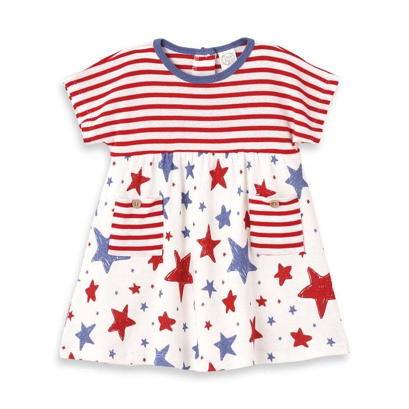 Tesa Babe Baby Girl Clothes Stars & Stripes 4th of July Dress