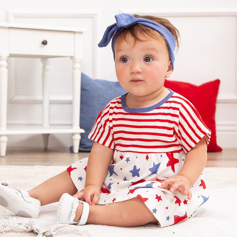 Tesa Babe Baby Girl Clothes Stars & Stripes 4th of July Dress