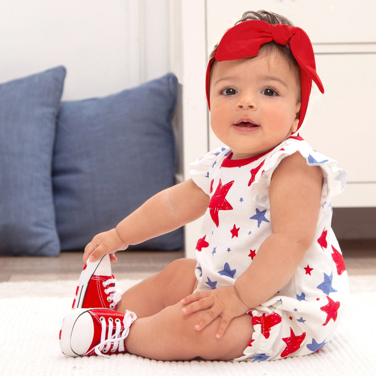 Tesa Babe Baby Girl Clothes Stars Stripes Bubble Romper