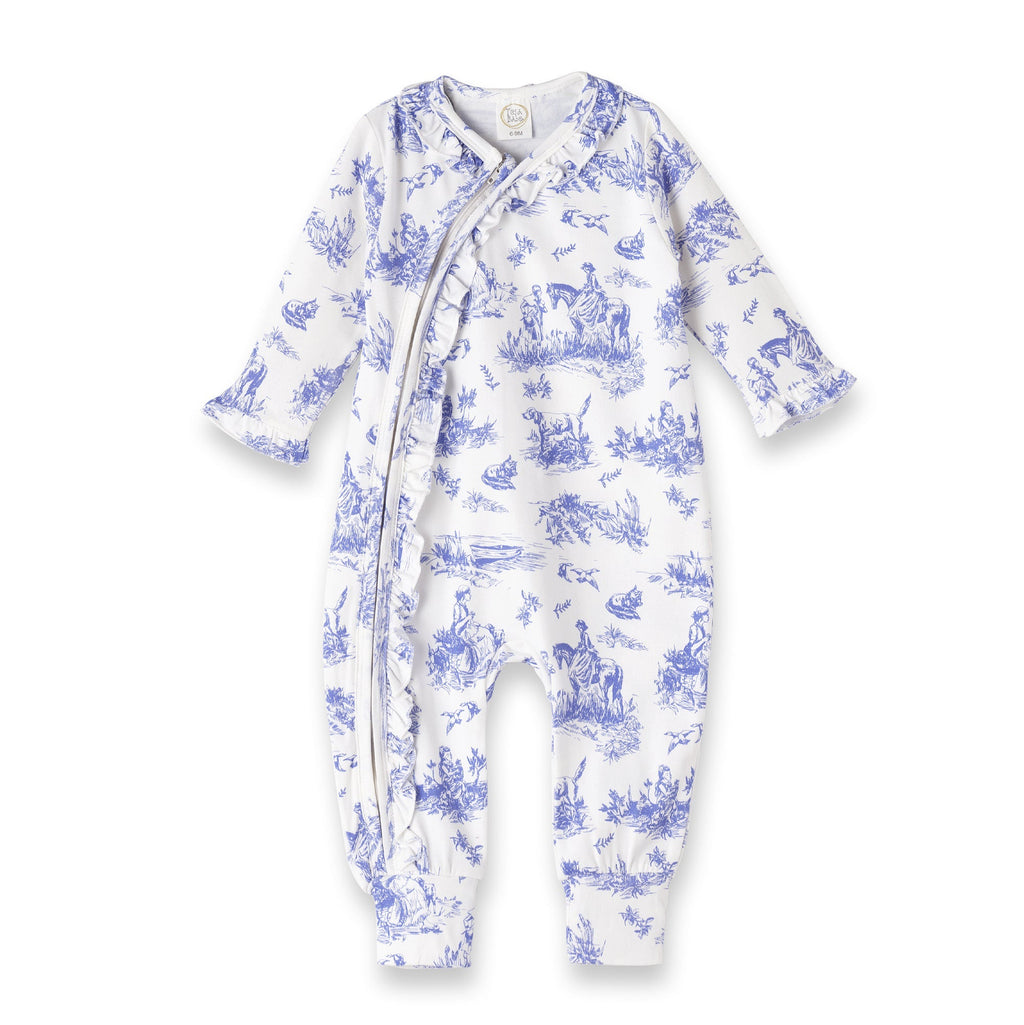 Tesa Babe Baby Girl Clothes Romper / Newborn Toile de Jouy Zippered Bamboo Romper