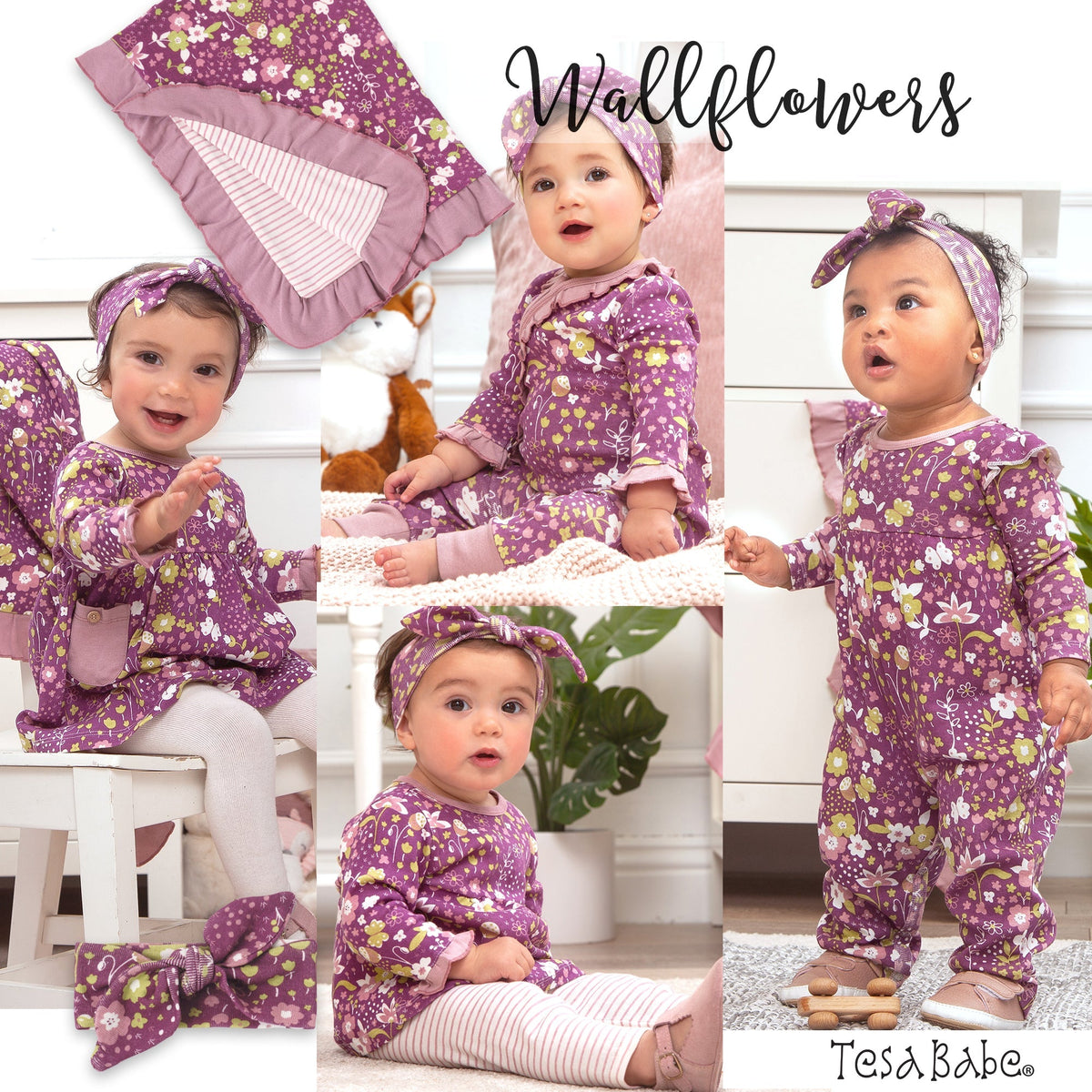 Tesa Babe Baby Girl Clothes Wallflowers Empire Waist Bubble Romper
