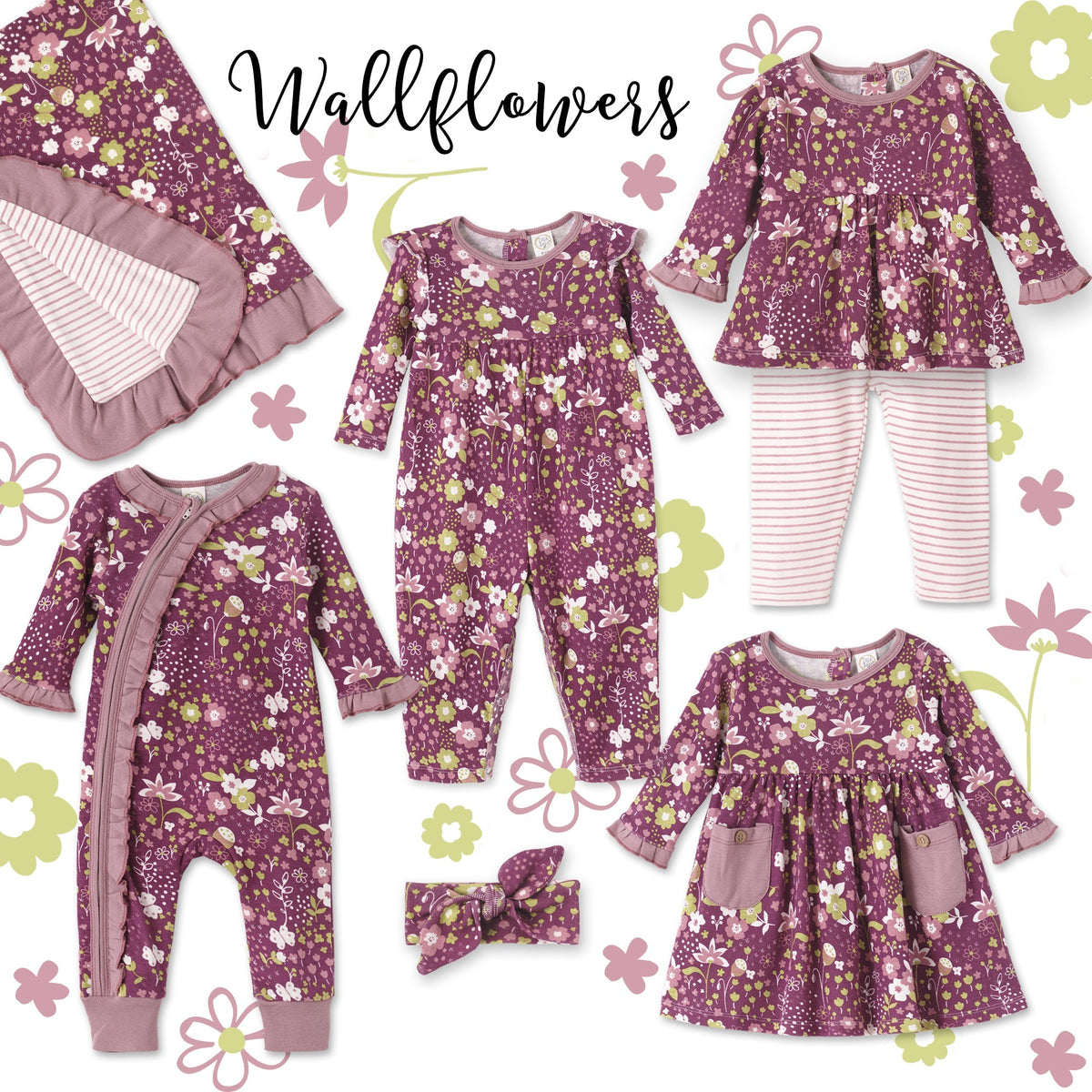 Tesa Babe Baby Girl Clothes Wallflowers Empire Waist Bubble Romper