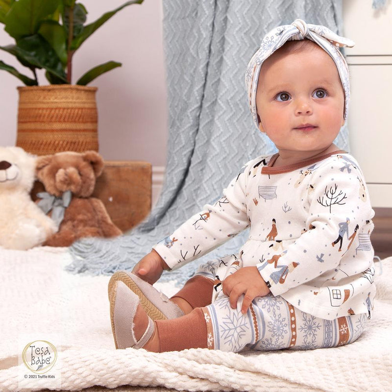 Tesa Babe Baby Girl Clothes Winter's Day Top Pants - Organic Cotton