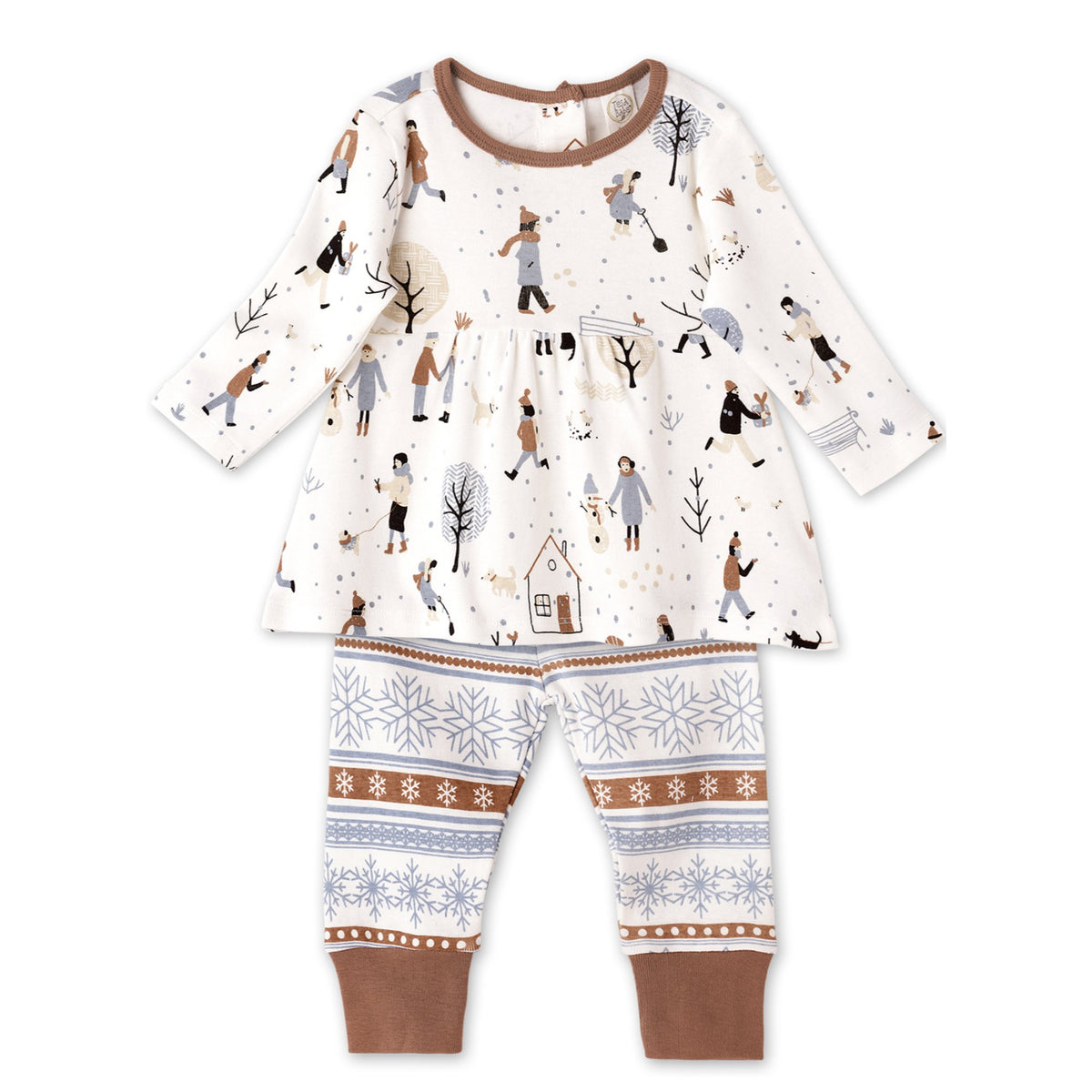 Tesa Babe Baby Girl Clothes 3-6 months Winter's Day Top Pants - Organic Cotton