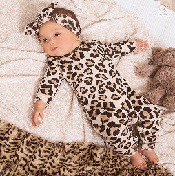 Tesa Babe Baby Girl Gift Sets 2-Pc Gift Set Leopard Romper