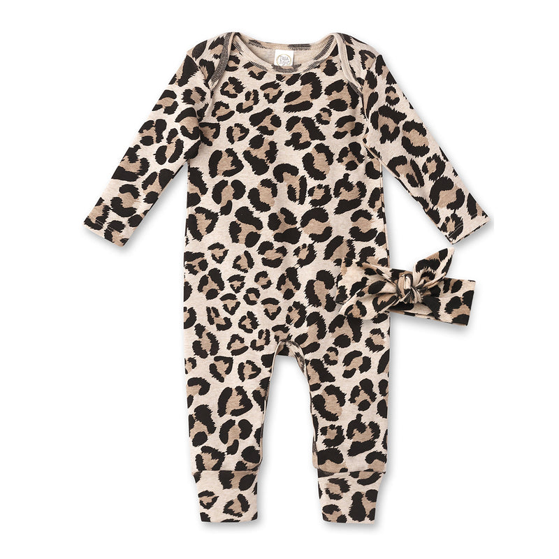 Tesa Babe Baby Girl Gift Sets Gift Set / NB 2-Pc Gift Set Leopard Romper