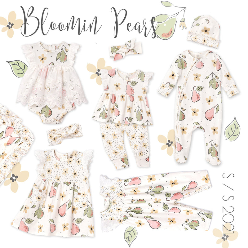 Tesa Babe Baby Hats Fancy Flowers & Bloomin Pears Hat - Organic Cotton